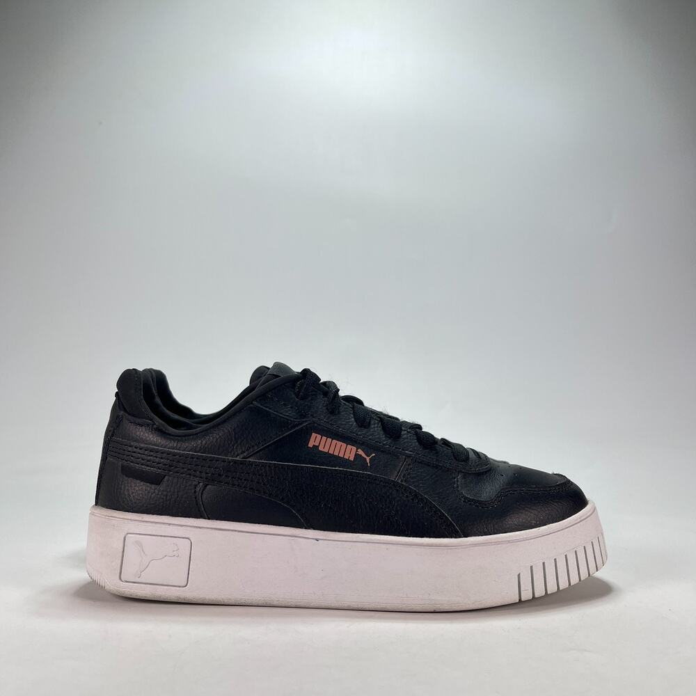 PUMA Carina Street Black Rose Gold Platform Sneakers 389390-02 Women's Size 6